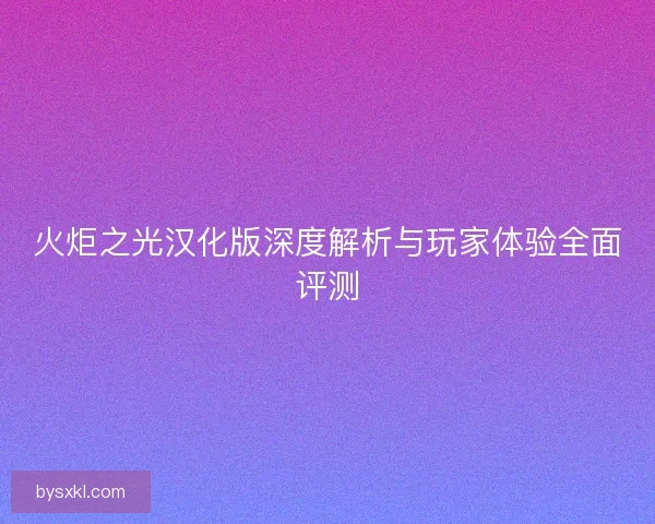 火炬之光汉化版深度解析与玩家体验全面评测