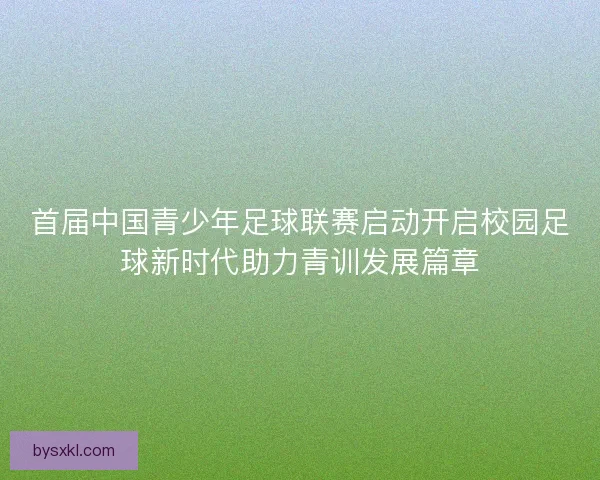 首届中国青少年足球联赛启动开启校园足球新时代助力青训发展篇章