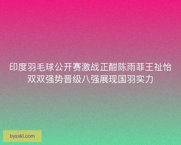 印度羽毛球公开赛激战正酣陈雨菲王祉怡双双强势晋级八强展现国羽实力